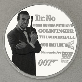 Silbermünze 1oz "Sean Connery" 2021 (PP/koloriert) James Bond Legacy (Tuvalu)