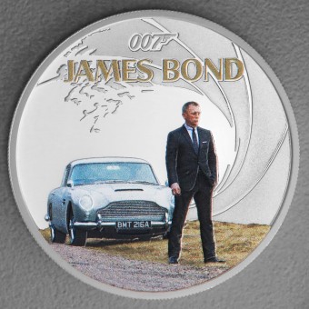 Silbermünze 1oz "James Bond" 2024 (PP/koloriert) Daniel Craig (Tuvalu)