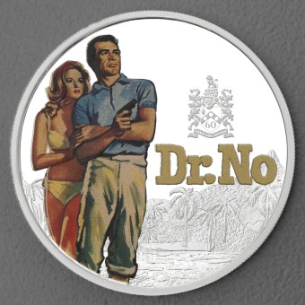 Silbermünze 1oz "James Bond Dr. NO" 2022 (PP) Polierte Platte, koloriert