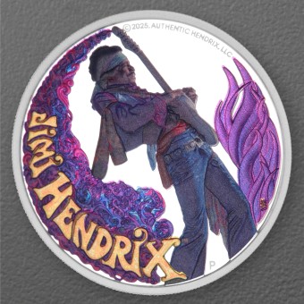 Silbermünze 1oz "Jimi Hendrix" 2025 (PP/koloriert) (Tuvalu)