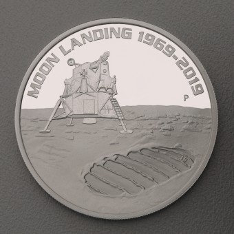 Silbermünze 1oz "Jubiläum Mondlandung" PP 