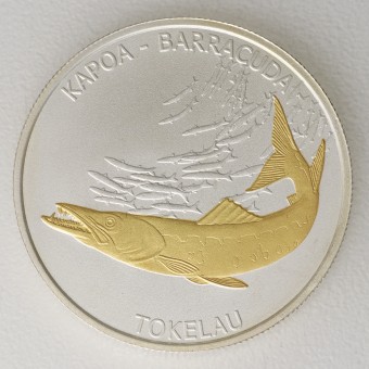 Silbermünze 1oz "Kapoa – Barracuda" 2017 (vergol.) Territory of Tokelau (Tokelau)