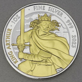 Silbermünze 1oz "King Arthur" 2023 (vergoldet) Myths and Legends (Großbritannien)