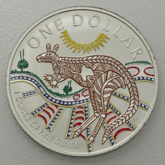 Silbermünze 1oz "Känguru" 2003 (koloriert) Royal Australian Mint (Australien)