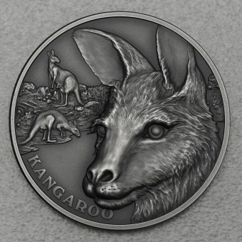Silbermünze 1oz "Känguru 2021 Antique Coin" (Niue) Wildlife Up Close - UHR