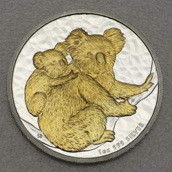 Silbermünze 1oz "Koala - 2008" gilded 