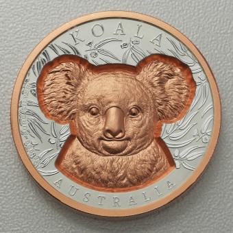 Silbermünze 1oz "Koala" 2025 (rose-vergoldet) Super Incused (Niue)