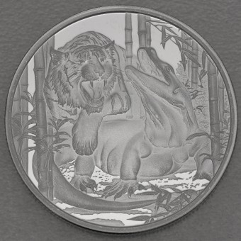Silbermünze 1oz "Komodo Dragon vs Tiger" 2022 Apex Predators (Niue)