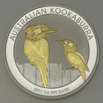 Silbermünze 1oz "Kookaburra" 2017 (vergoldet) (Australien)