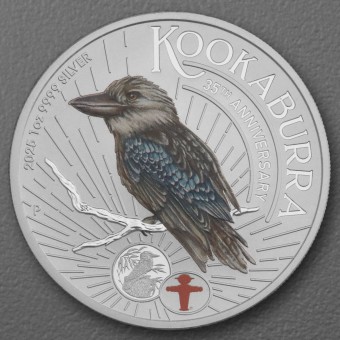 Silbermünze 1oz "Kookaburra" 2025 (koloriert) World Money Fair - Coin Show Special (Australien)