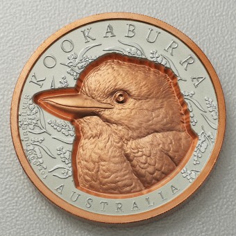Silbermünze 1oz "Kookaburra" 2025 (rose-vergoldet) Super Incused (Niue)