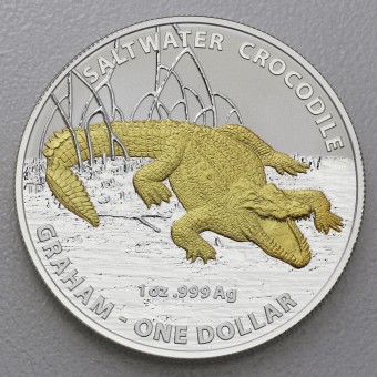 Silbermünze 1oz "Krokodil-Graham" 2014 (vergoldet) Australian Saltwater Crocodiles (Australien)