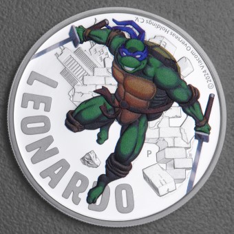 Silbermünze 1oz "Leonardo" 2024 (PP/koloriert) Teenage Mutant Ninja Turtles™ (Tuvalu)