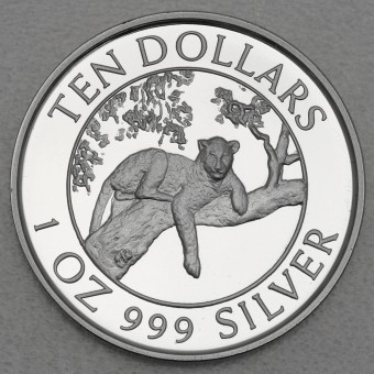 Silbermünze 1oz "Leopard" 1996 Big Five (Simbabwe)