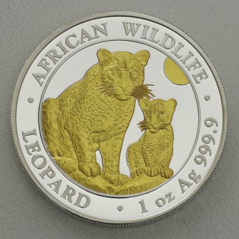 Silbermünze 1oz "Leopard" 2024 (vergoldet) African Wildlife (Somalia)