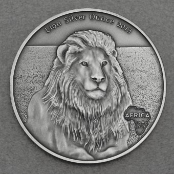 Silbermünze 1oz "Lion/Löwe" 2013 (AF) Africa Silver Ounce (Gabun)