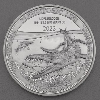 Silbermünze 1oz "Liopleurodon 2022" Prehistoric Life (Kongo)