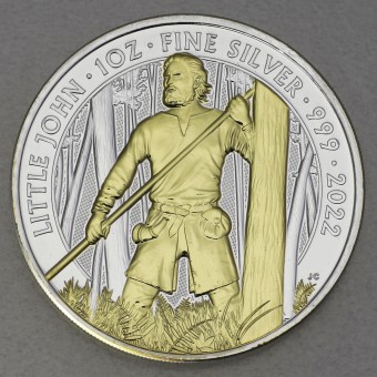 Silbermünze 1oz "Little John" 2022 (vergoldet) Myths and Legends (Großbritannien)