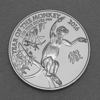 Silbermünze 1oz "Jahr des Affen" 2016 Lunar Serie (UK)