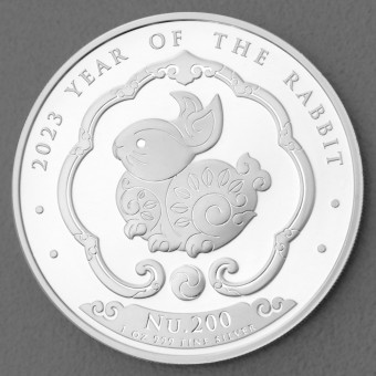 Silbermünze 1oz "Lunar Rabbit" 2023 (19%) Kingdom of Bhutan Lunar Serie