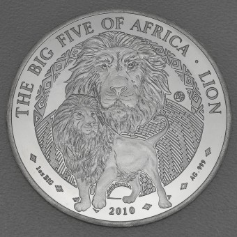 Silbermünze 1oz "Löwe" 2010 Big Five (Ruanda)