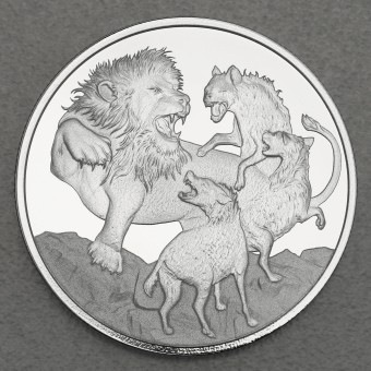 Silbermünze 1oz "Löwe vs Hyäne 2022" (Niue) Apex Predators