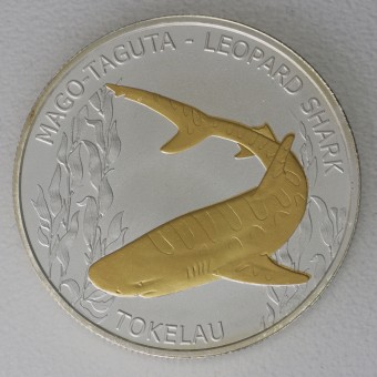 Silbermünze 1oz "Mago Taguta – Leopard Shark" 2018 (vergoldet) Territory of Tokelau (Tokelau)