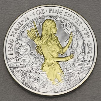 Silbermünze 1oz "Maid Marian" 2022 (vergoldet) Myths and Legends (Großbritannien)