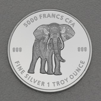 Silbermünze 1oz "Mandala Elefant 2019" (Tschad) 