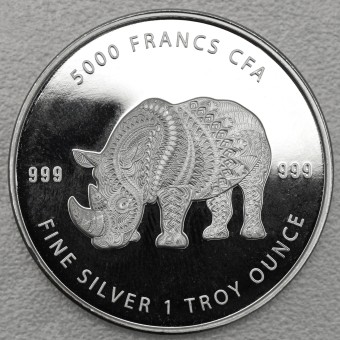 Silbermünze 1oz "Mandala Rhino" 2018 (Tschad)