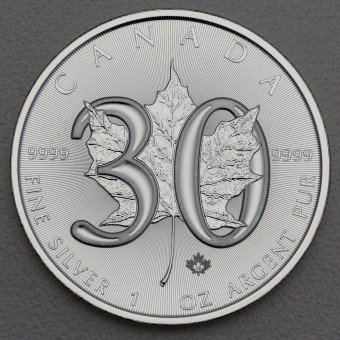 Silbermünze 1oz "Maple Leaf 30 Jahre-Edition" 