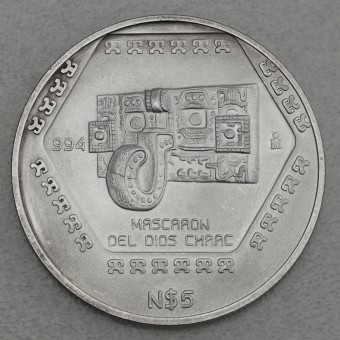 Silbermünze 1oz "Mascaron Chaac" 1994 Präkolumbische Kulturen – Maya (Mexiko)