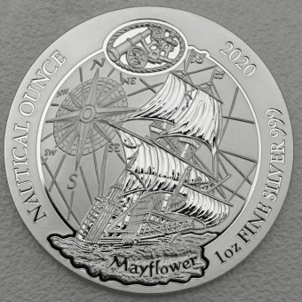 Silbermünze 1oz "Mayflower" 2020 Nautical Ounce 19% (Ruanda)