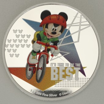 Silbermünze 1oz "Mickey - Time to be the Best"2020 coloriert / Polierte Platte