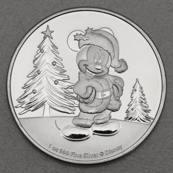 Silbermünze 1oz "Mickey Mouse Christmas" 2019 Disney (Niue)