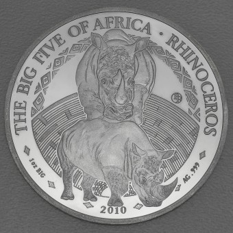 Silbermünze 1oz "Nashorn" 2010 Big Five (Ruanda)