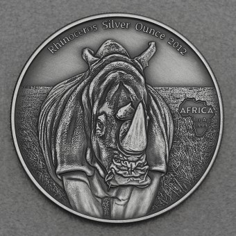 Silbermünze 1oz "Nashorn" 2012 (AF) Africa Silver Ounce (Kongo)