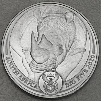 Silbermünze 1oz "Nashorn 2020 - Big Five I" South Africa Big Five Series I