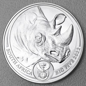 Silbermünze 1oz "Nashorn" 2022 Big Five II (Südafrika)