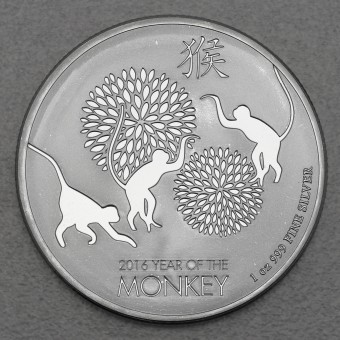 Silbermünze 1oz "Lunar Monkey" 2016 (Niue)