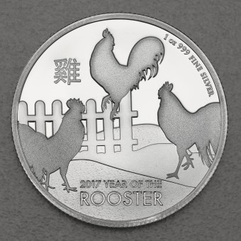 Silbermünze 1oz "Lunar Rooster" 2017 (Niue)