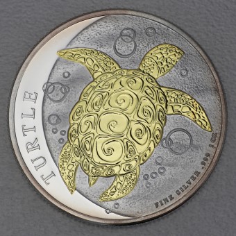 Silbermünze 1oz "Schildkröte" 2017 (vergoldet) (Niue)