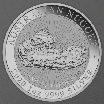 Silbermünze 1oz "Nugget-Hand of Faith" 2020 