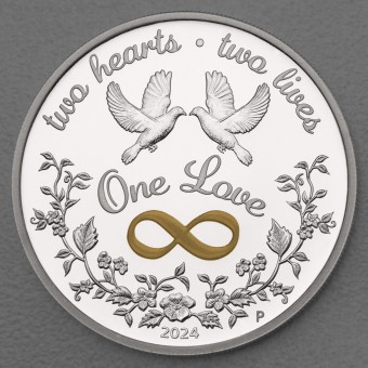 Silbermünze 1oz "One Love" 2024 (PP/koloriert) (Australien)
