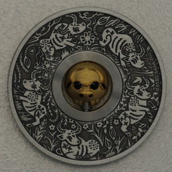Silbermünze 1oz "Ochse" 2021 (AF) Rotating Charm – Year of the Ox (Tuvalu)