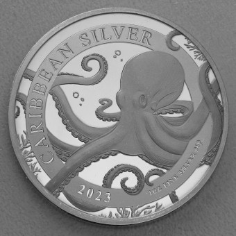 Silbermünze 1oz "Octopus 2023" Caribbean Silver (Barbados)