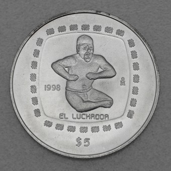 Silbermünze 1oz "Ringkämpfer" 1998 Präkolumbische Kulturen – Olmeken (Mexiko)