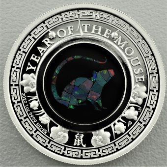 Silbermünze 1oz "Opal Lunar - Maus 2020" (PP) 