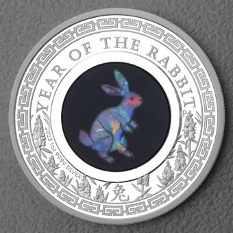 Silbermünze 1oz "Opal Lunar - Rabbit 2023" (PP) 