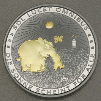 Silbermünze 1oz "Sol Lucet Omnibus" 2021 (vergoldet) Ottifanten – Sunnyfant (Tuvalu)